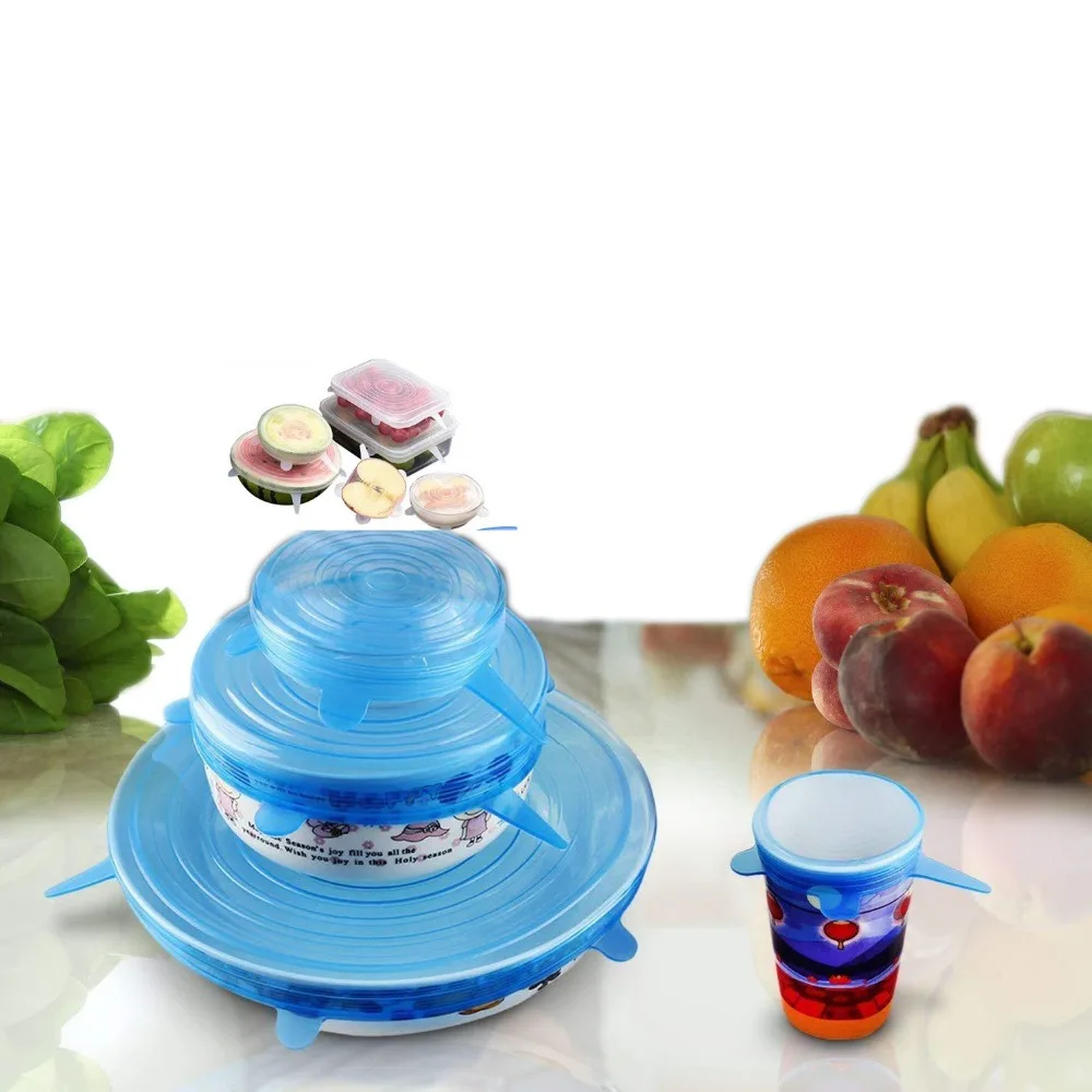 Silicone Storage Vacuum Cover Stretch Lid Bowl Cover Sealed Fresh Lids7