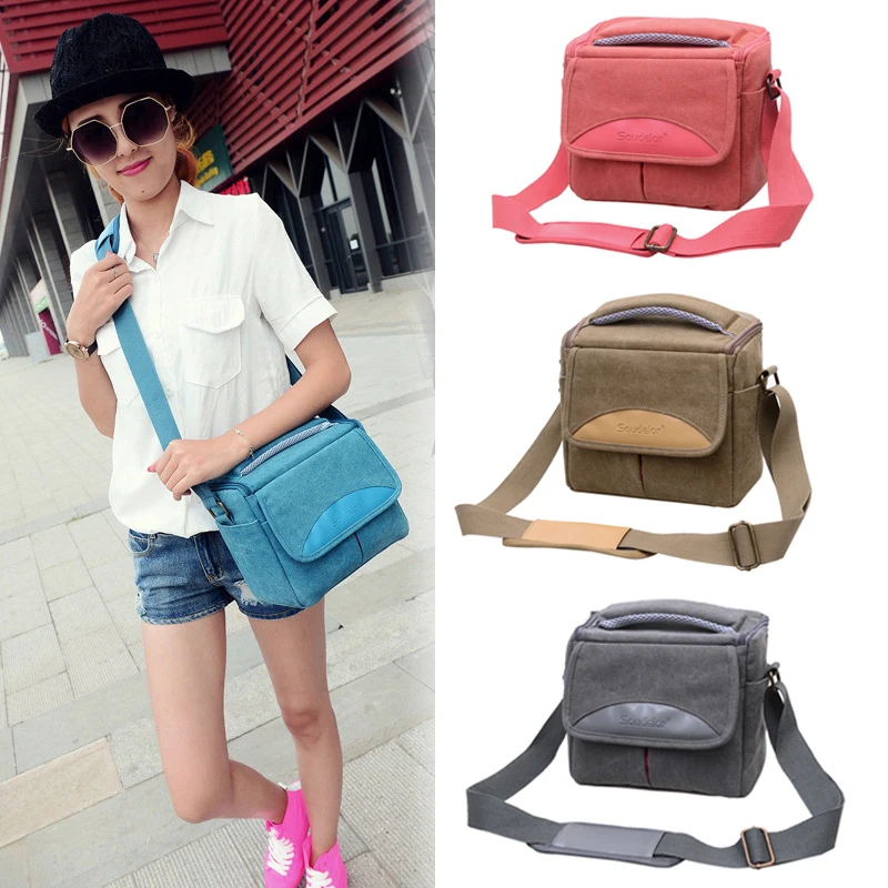 

Roadfisher Waterproof Canvas Vintage Casual Travel SLR DSLR Camera Bag Messenger Bag Insert Case For Canon 700D 5D Nikon Sony