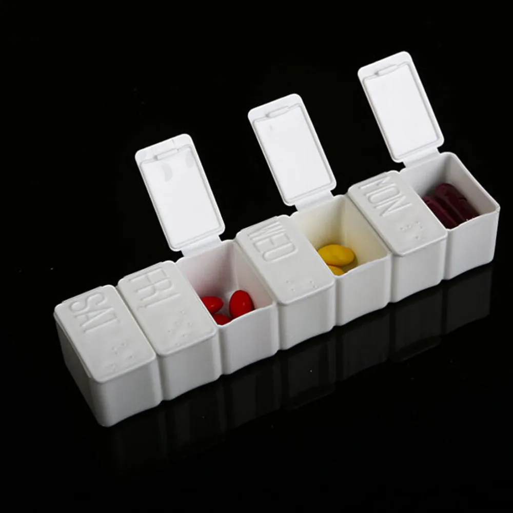7 дней коробка для таблеток пластиковый медицинский чехол хранение таблеток Organiz содержит чехол сортировать складной Еженедельный таблеток
