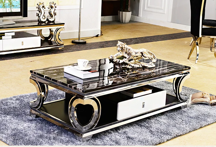 Natural marble Stainless steel Coffee Table Living Room Home Furniture minimalist modern rectangle mesas de centro table basse Natural marble Stainless steel Coffee Table Living Room Home Furniture minimalist modern rectangle mesas de centro table basse