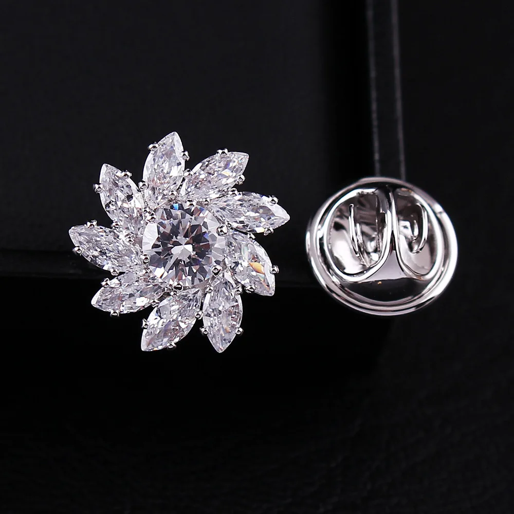 

Micro inlays CZ gilt brooch Lapel Pin personality swirl windmill man lady collar pin fashion ornament jewelry