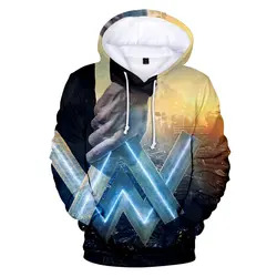 Новое поступление Alan Walker DJ толстовка с капюшоном карман 3D с рок-звезда хип-хоп толстовки унисекс пуловеры мужские худи