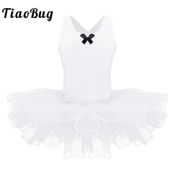 

TiaoBug Girls Sleeveless Professional Ballet Tutu Leotards Dress Girls Flower Cutout Stage Dance Costume for Kids Dance Class