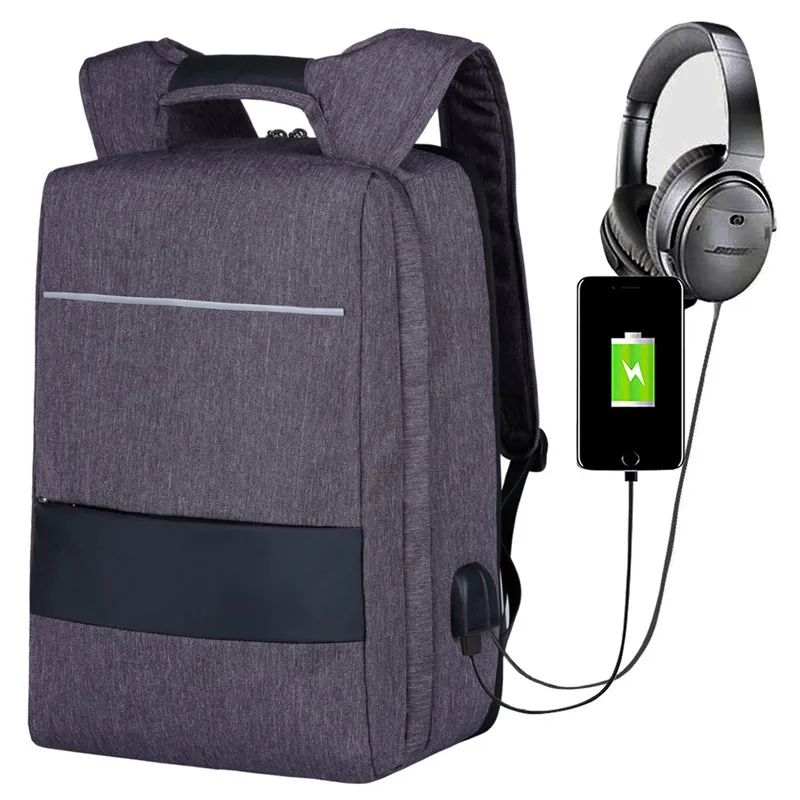 

Fashion Backpack Men 17 Inch Anti Theft Laptop Business Knapsack USB Charge Solar Rucksack Removable Large Travel Mochila Bags