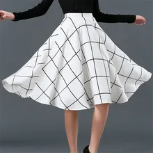 Autumn New Women Skirt All-Match Fashion Plaid Skirt High Waist Clothes Female Temperament Umbrella Skirt C1215