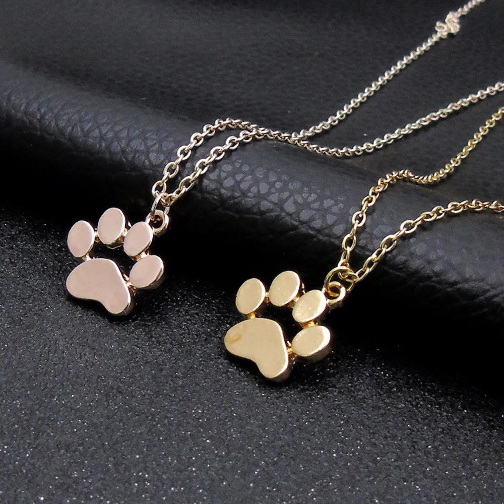 

Paw Necklace Silver Gold Dog Cat Necklace For Women Jewelry Accessories Animal Paw Pet Choker Pendant Footprints Girls Gift f1