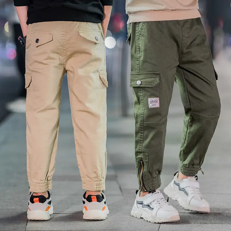 Teenage Boys Cargo Pants with Zipper 