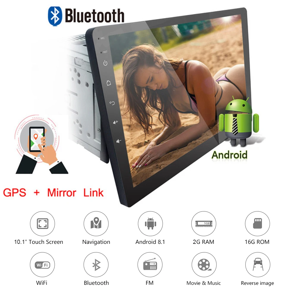 

360 Degree Rotatable Car Multimedia Player 10.1" 2 Din Android 9.1 Car Radio Video Player GPS Navigation WiFi Auto Stereo