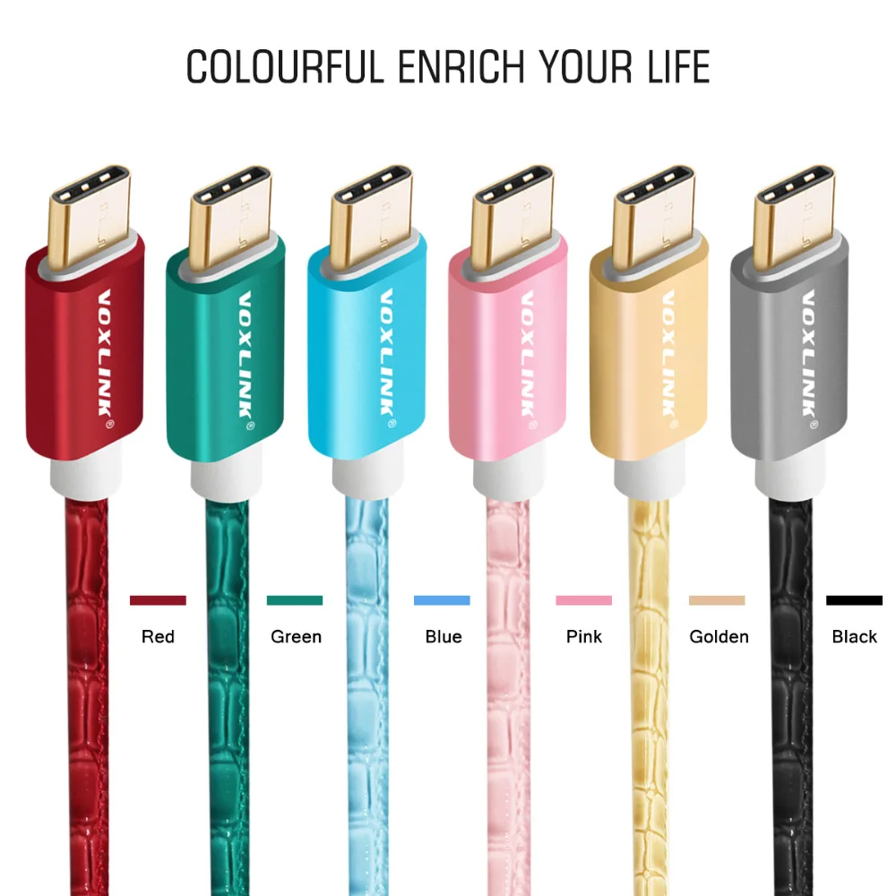 Кабель USB Type C VOXLINK кабель для быстрой зарядки и передачи данных зарядный Sam sung s8 s9