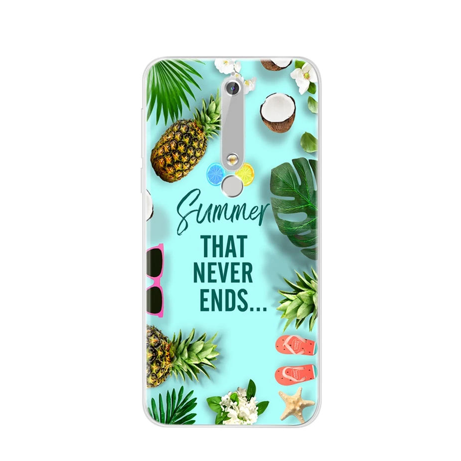 Soft TPU Case for Nokia 6.1 Cover TA-1045 TA-1043 Cute Painted Phone Back Protective Cases for Nokia 6 2018 TA-1054 Funda Bumper