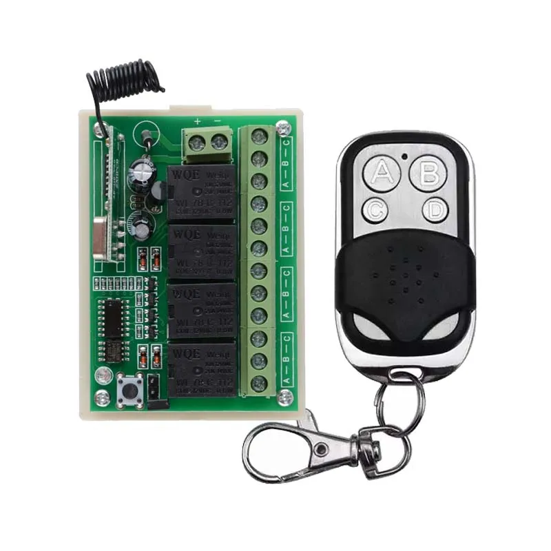 

DC12V 4channels rf wireless toggle switch 12v power window switch with transmitter ,learning code switches rf WALL SWITCH