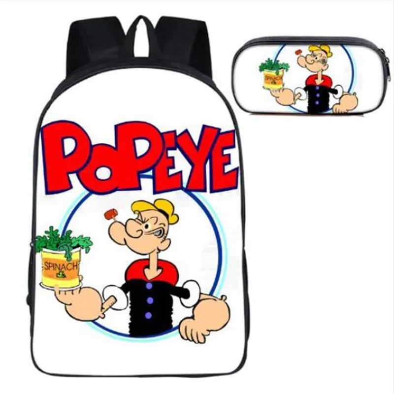 

16 Inch Popeyo School Pencil Case Bags School Pencil Bag Of Kids Backpack Girls Boys Primary Backpack Teens Travel Fashion Legal