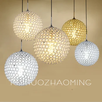 

Modern Crystal Ball Pendant Light Restaurant Bar Single Bar Coffee Shop Nordic Staircase Hanging Lighting Kitchen Chandelier