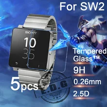 5 stücke 0,26mm 9 H Explosionsgeschützte Anti scratch LCD Gehärtetem Glas Film Für Sony SmartWatch 2 SW2 Uhr Displayschutzfolie