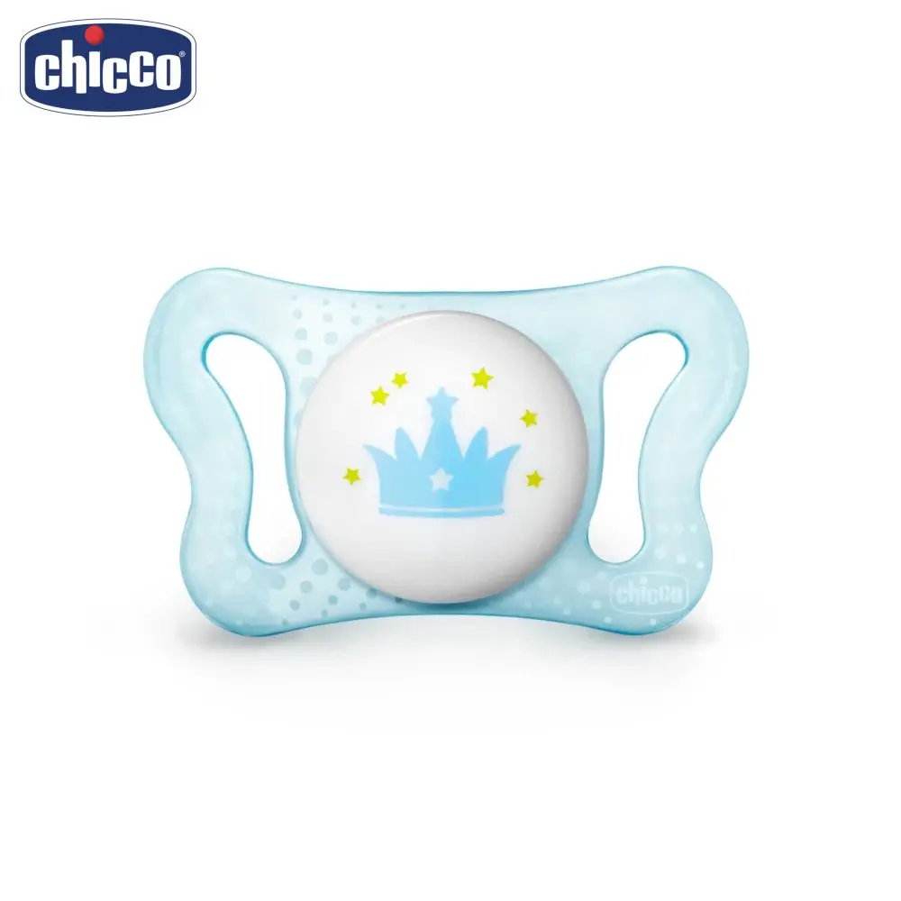 Пустышка Chicco Micro, 2 шт., 0-2 мес., сил., для принца, рис. корона, нейтральный - Цвет: Синий