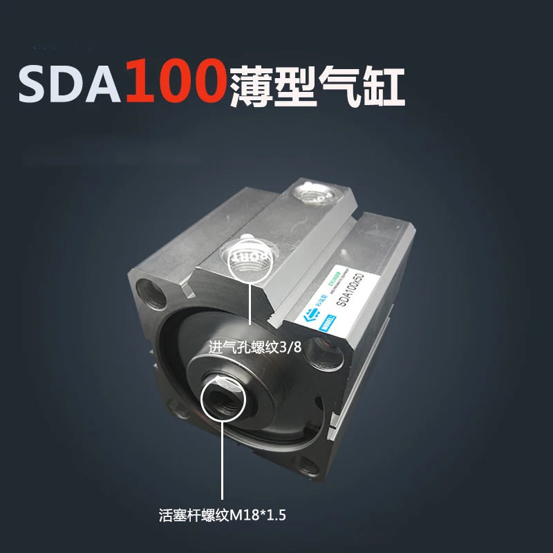 

SDA100*20-S Free shipping 100mm Bore 20mm Stroke Compact Air Cylinders SDA100X20-S Dual Action Air Pneumatic Cylinder