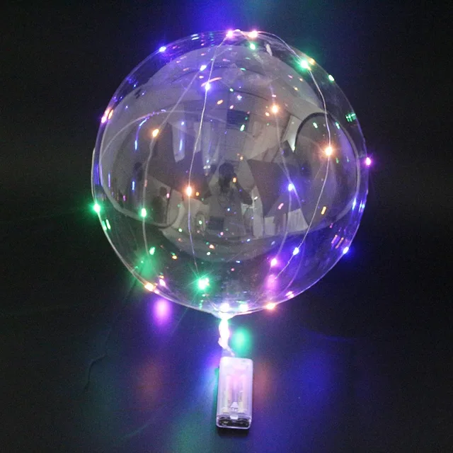 Reusable Luminous LED Lights Balloon Transparent Round Bubble Helium