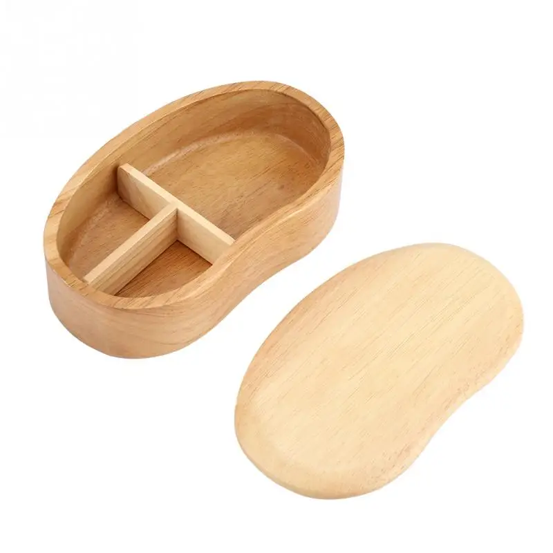 New Moon Shape Zerodis японский стиль Bento коробки 1 слой 3 сетки деревянная коробочка для обедов Портативный Пикник Дети Студенты пищевой контейнер кухонный - Цвет: New Moon Shape