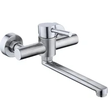 Balcony Kitchen Sink Faucet USES Stainless Steel Into The Wall To Install Hot and Cold Mix 360 Degree Swing Rotation Down SUS304 Balcony Kitchen Sink Faucet USES Stainless Steel Into The Wall To Install Hot and Cold Mix 360 Degree Swing Rotation Down SUS304