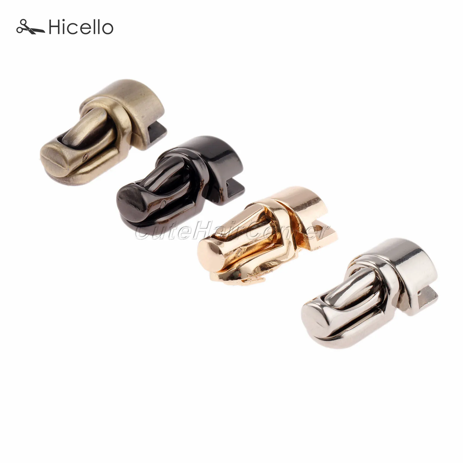 

1 set Bag Clasp Metal Lock Clasp Turn Twist for Handbag Luggage Leather Clothes Zinc Alloy 34*19mm 4 color Hicello