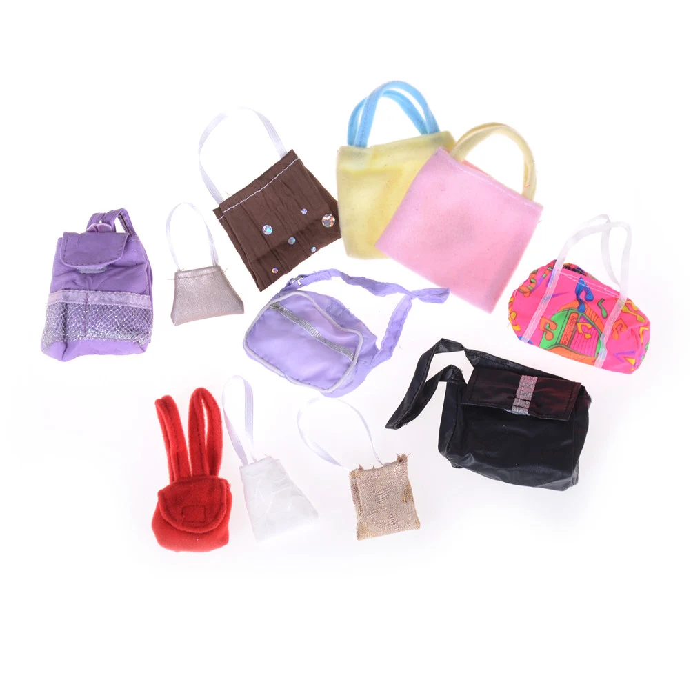 

10Pcs Randomly Pick Doll Bag for Dolls HandBag Knapsack Backpack Messenger Bags Party Accessories