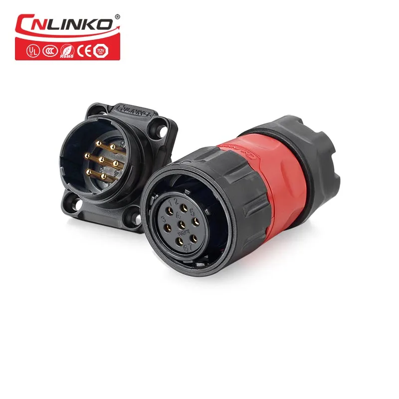 

Blind mate power connector cable with connector Soldering Electrical 7pin female 4 pole circular Bayonet connectors