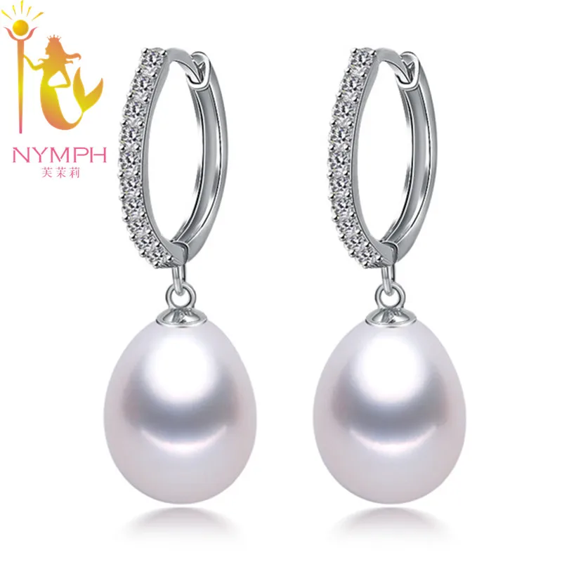 

natural freshwater pearl drop earrings s925 sterling silver fine jewelry anniversary for women [E1020]