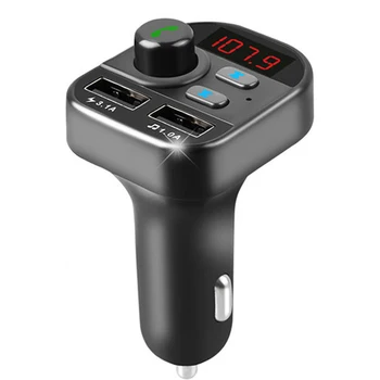 

JINSERTA Bluetooth FM Transmitter Modulator Dual USB Charger Handsfree Wireless Car Kit Support TF USB MP3 Music Player