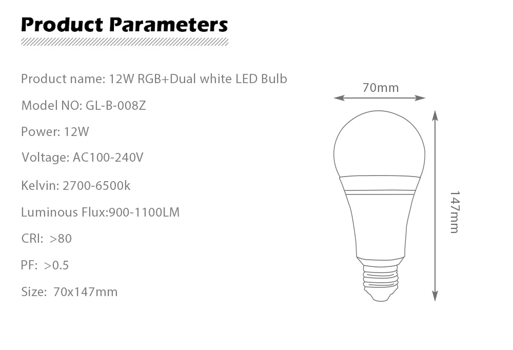 G светодиодный OPTO умный светильник E27 с регулируемой яркостью 12 Вт RGB CCT цветной светодиодный светильник совместим с Amazon Echo Plus Echo Show Alexa SmartThings