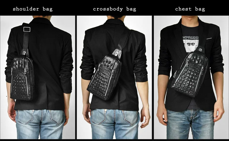 de Ombro Homens Bolsa de Crocodilo de