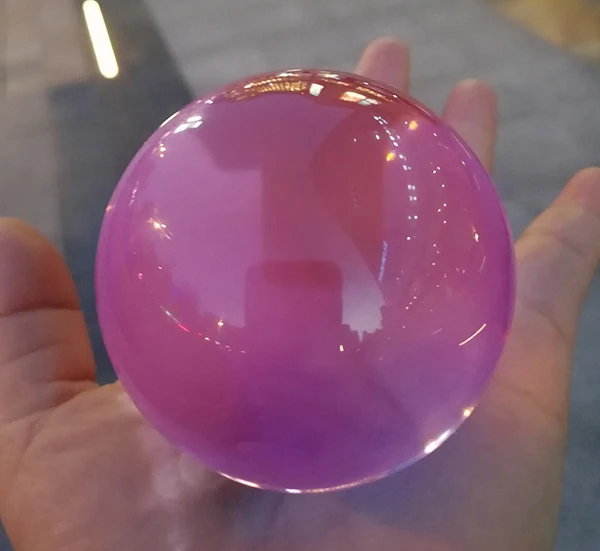LACALOVE хороший 60 мм розовый редкий кварцевый хрустальный шар волшебный хрустальный шар феншуй стеклянный счастливый шар ремесла для домашнего офиса украшения подарки - Цвет: Just Crystal Ball