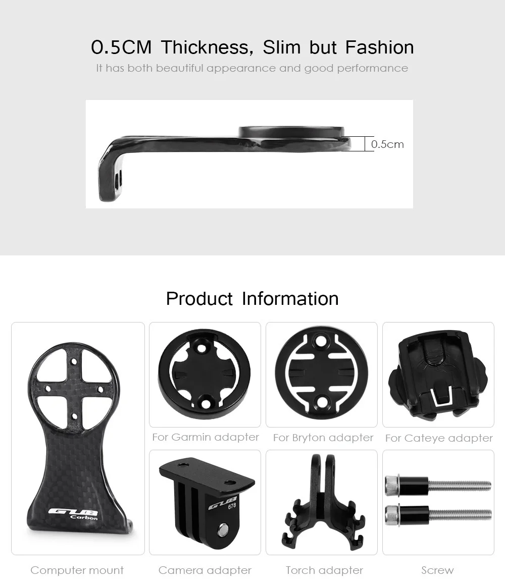 GUB 693 Carbon Fiber Bike Computer Mount Bicycle Handle