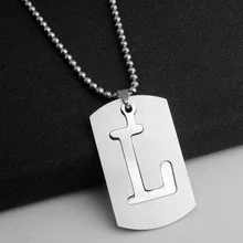 RONGQING 1 pcs L буквы-подвески для мужчин, стальной сплав с титаном Военная Лицензия индивидуальный кулон, ожерелье тенденция воротник