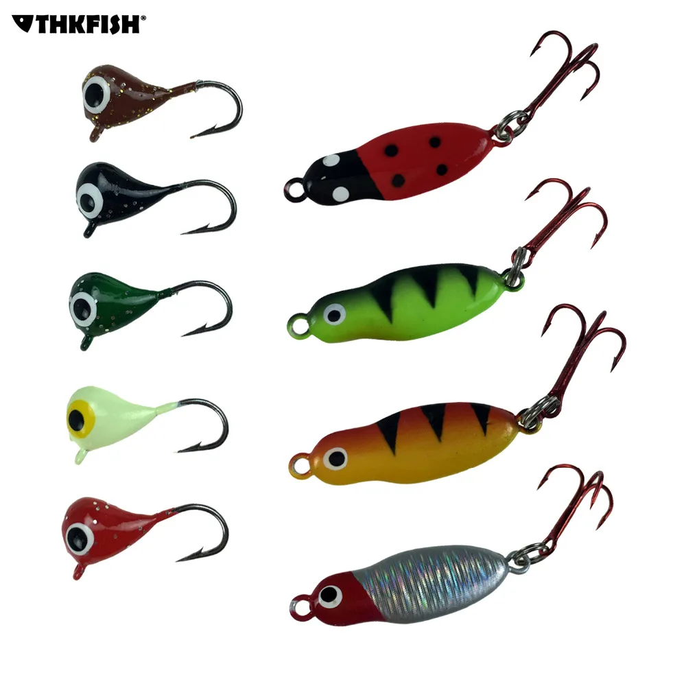 9pcs Ice Fishing Lure 2.1g 6g Assorted Ice Lead Fish Fishing Jigs