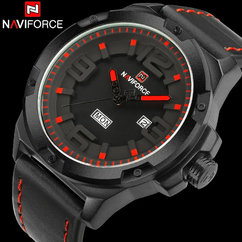 Часы наручные NAVIFORCE Мужские кварцевые брендовые водонепроницаемые спортивные