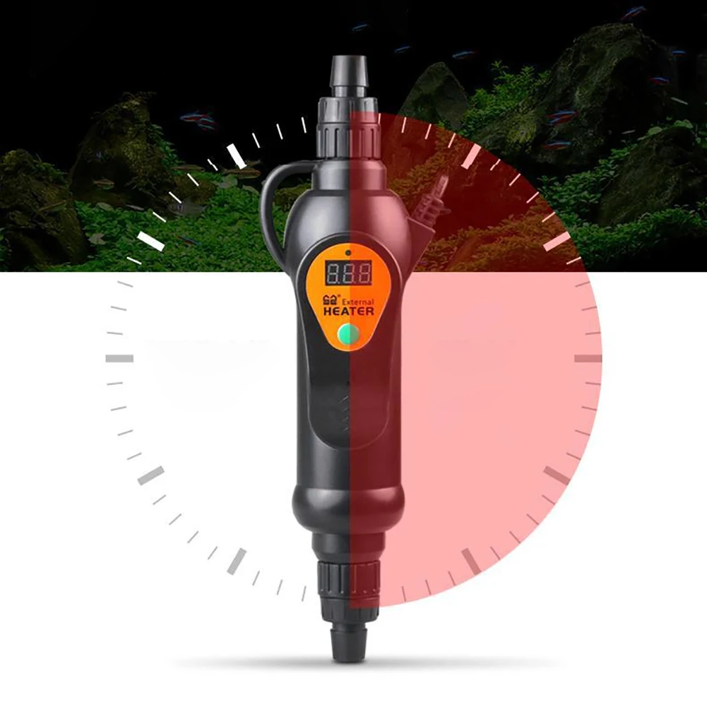 New Aquarium Fish Tank Adjustable Temperature External Heater With LCD