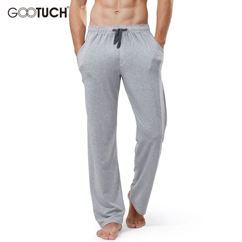 Skup Plus rozmiar odzież domowa męskie bawełniane spodnie do spania Man String luźna piżama odzież do snu spodnie męskie solidne oddychające spodnie codzienne 2559