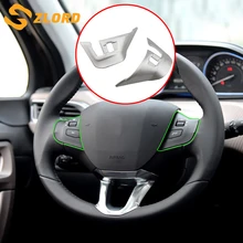 Zlord Sterzo Copertura Della Ruota di Copertura Sticker ABS Finiture Cromate Accessori Caso per Peugeot 2008 2014 2015 2016 Accessori