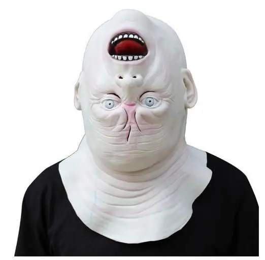 

Upside Down Full Head Latex Mask Halloween Props Adult Dance Horror Party Decorating Funny Dress Face Mask