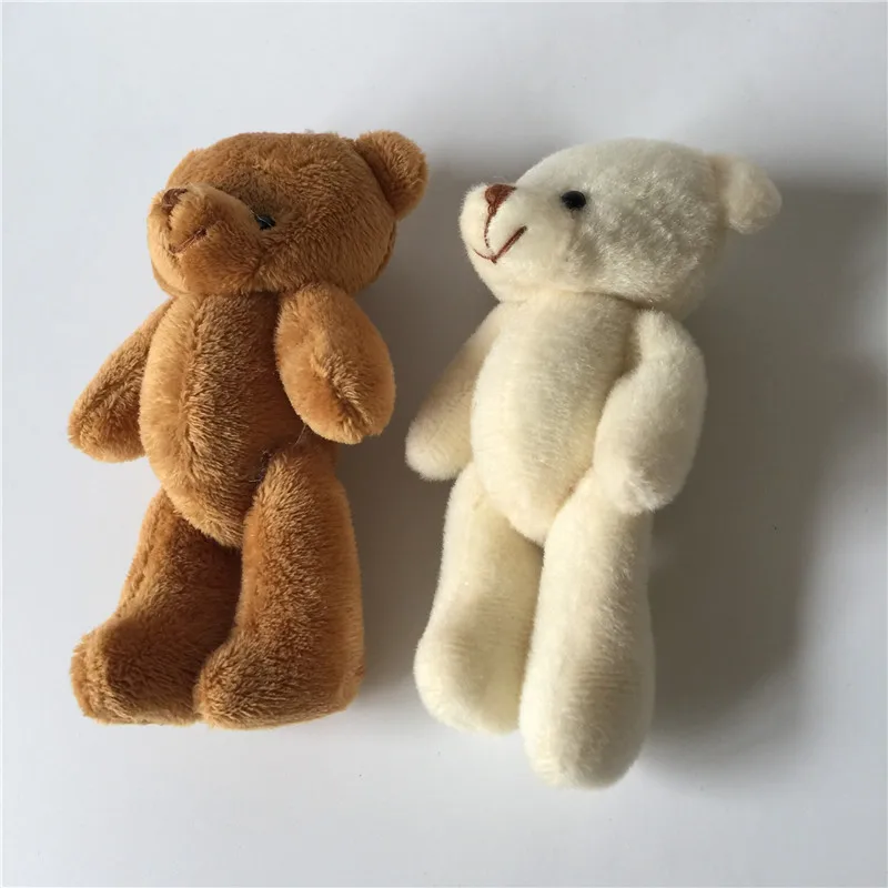 Cute Mini Teddy Bear Plush Toys Lovely Joint Bear Dolls DIY Flower Bouquet Wedding Party Decor 1pc Random Color (10)