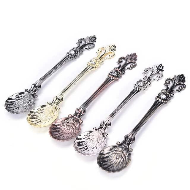 Kitchen Dining Bar Vintage Arab Style Bronze Carved Small Coffee Spoon