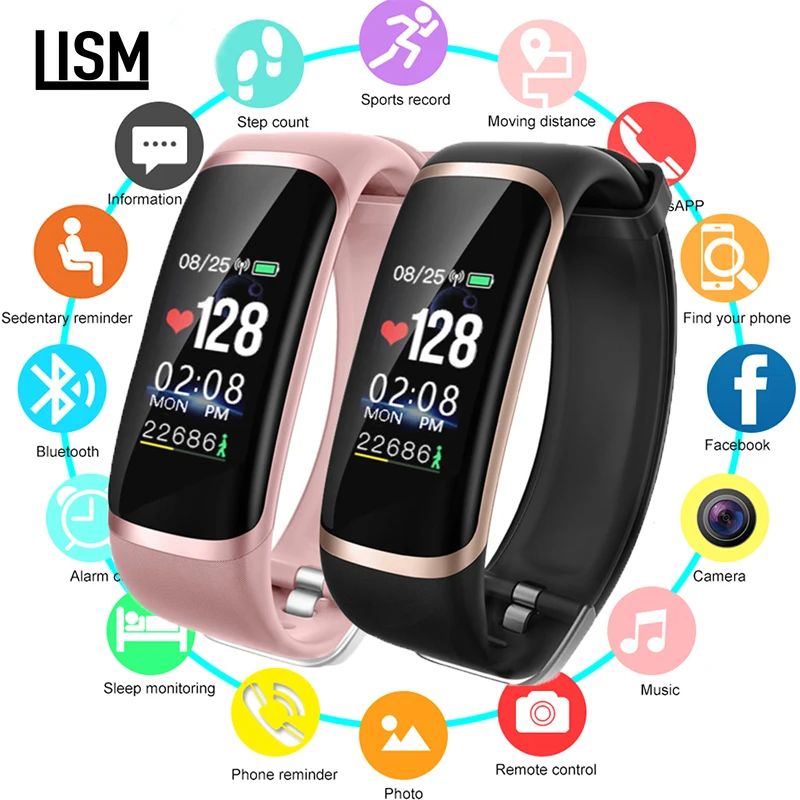 

Smart Watch Heart Rate Monitor Waterproof Fitness Watch Blood Pressure Bluetooth Smart Bracelet for iPhone Xiaomi PK Mi Band 4