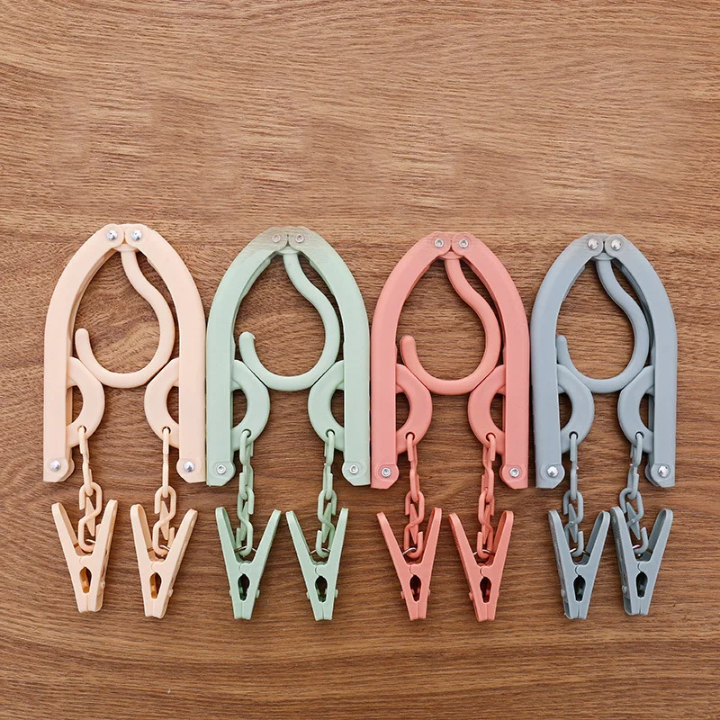 4 Colors Plastic Clothes Pegs Laundry Hanging Pins Clips Portable Folding Hanger Household Clothespins Drying Rack Holder