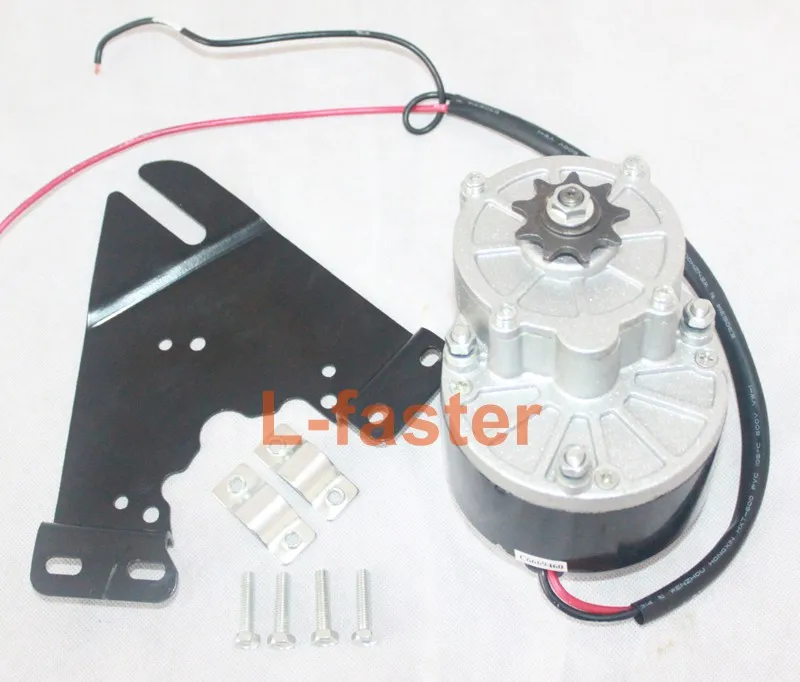 Discount 250W ELECTRIC BRUSH MOTOR FOR BICYCLE ELECTRIC ACCELERATOR WITH BUTTO SWITCH AND BATTERY VOLTAGE SIMPLE MOTOR KIT FOR DIY E-BIKE 3