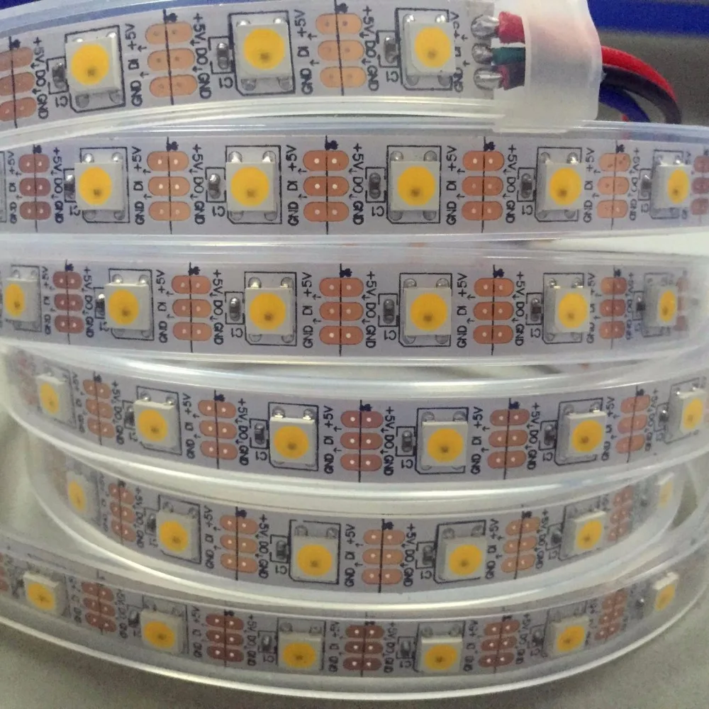 SK6812 белая цветная Адресуемая 4 м 60 светодиодов/м DC5V светодиодная Пиксельная