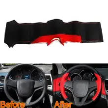BBQ@ FUKA DIY натуральная кожа чехол рулевого колеса автомобиля Декор обёрточная бумага крышка иглы нитки подходит для Chevrolet Cruze Аксессуары