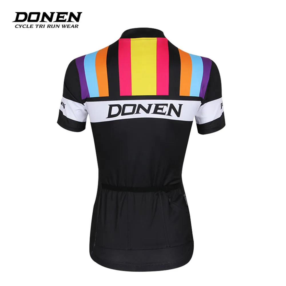 DONEN Maillot Ciclismo велосипедная одежда спортивная одежда мотоциклетная Спортивная одежда для мотокросса футболка Летняя Женская Полосатая велосипедная майка