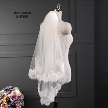 Франция кружево Фата для невесты двухслойные ресницы кружево горячая Распродажа высокое качество короткая Eelgant модная свадебная вуаль с расческой