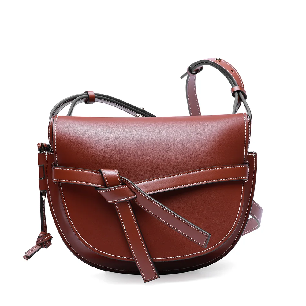 Дизайнерская модная сумка-седло женские сумки-мессенджеры из воловьей кожи через плечо женские ручные сумки высокого качества известный бренд - Цвет: Wine Red