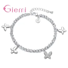 Подлинная 925 пробы серебряная цепь с плетением «бабочка» звено женский браслет Высокое качество Свадебная вечеринка ювелирные изделия